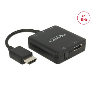 Image DeLOCK HDMI, Micro USB 2.0 B/HDMI, 3,5 mm Adapter 4K, 30 Hz 0,15 m schwarz