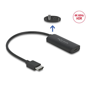 Image DeLOCK USB C/HDMI Adapter 0,24 m schwarz