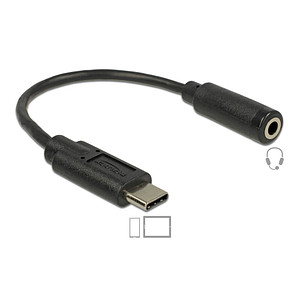 Image DeLOCK USB C/3,5 mm Adapter 0,14 m schwarz