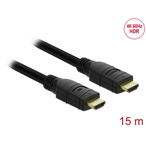 Image DeLOCK HDMI A Kabel 4K 60 Hz 15,0 m schwarz