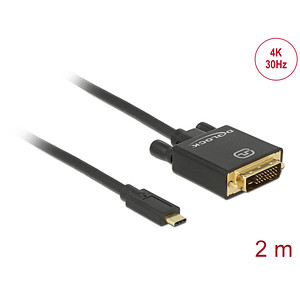 Image DeLOCK USB C/DVI Kabel 4K 30 Hz 2,0 m schwarz
