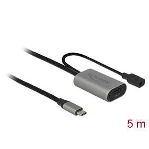 Image DeLOCK Super Speed USB C 3.1/Super Speed USB C 3.1 Kabel Verlängerung 0,5 m grau