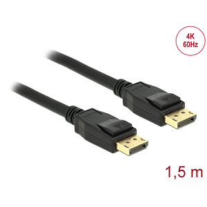 Image DeLOCK DisplayPort Kabel 4K 60 Hz 1,5 m schwarz