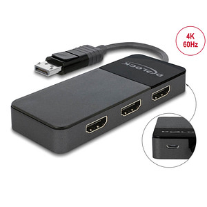 Image DeLOCK DisplayPort 1.4/HDMI, MST, 4K 60 Hz Splitter