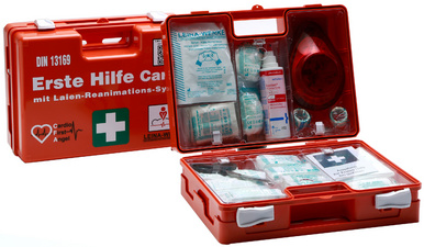 Image LEINA Erste-Hilfe-Koffer MAXI CARDIO, Inhalt: DIN 13169