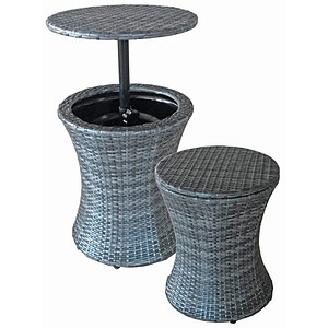 Image Garden Pleasure Gartentisch Mumbai dunkelgrau rund 45,0 x 45,0 x 55,0 - 85,0 cm