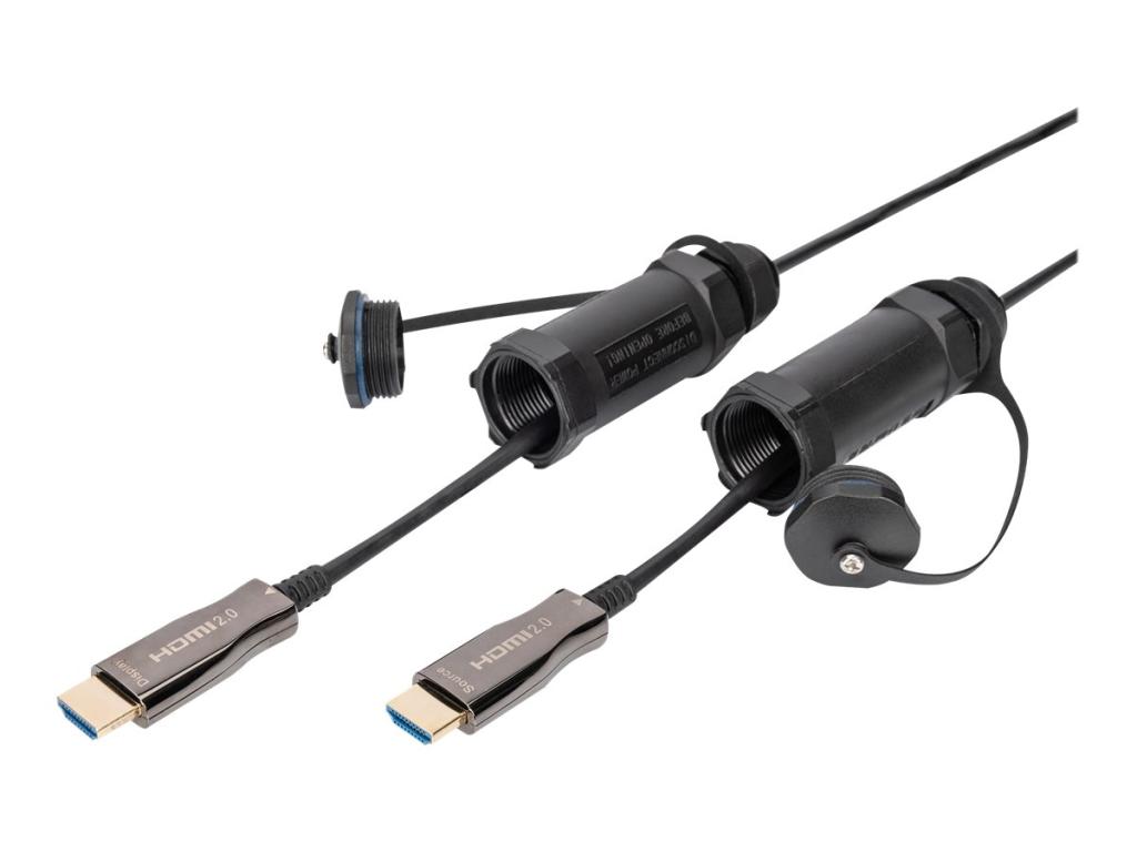 Image DIGITUS HDMI - AOC Hybrid Glasfaserkabel, gepanzert, 30 m