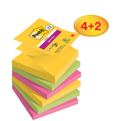 Image Post-it Haftnotizen Super Sticky Z-Notes, 76 x 76 mm, 4+2