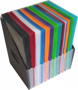 Image Dokumententaschen A4 quer mit Klettverschluss, aus PP, transparenr farblich sortiert, 6 verschiedene Farben - 120 Stück