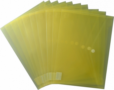 Image Dokumententaschen A4 quer mit Klettverschluss, transparent gelb, aus PP - 10 Stück