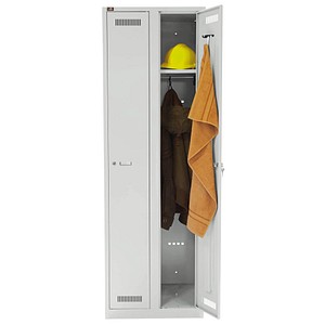 Image BISLEY LIGHT Spind lichtgrau GL06D1245, 2 Schließfächer 60,0 x 50,0 x 185,0 cm