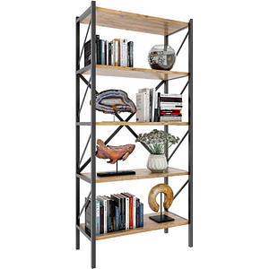 Image VCM my home Bücherregal Insasi honigeiche 66,0 x 34,0 x 160,0 cm