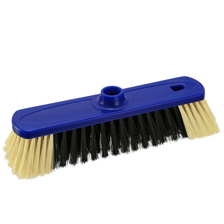 Image Zimmerbesen 27 cm, Körper: Kunststoff blau, Borsten: Kunststoff schwarz mit hellem Bart, Innengewinde | Farbe blaupassender Stiel Artikel ||91183||, ||91182|| 