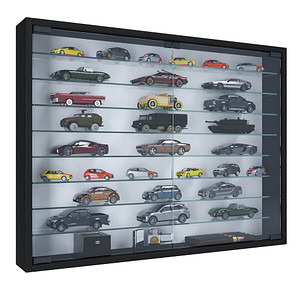 Image VCM my home Mandosa XXL Hängevitrine schwarz 8 Fachböden