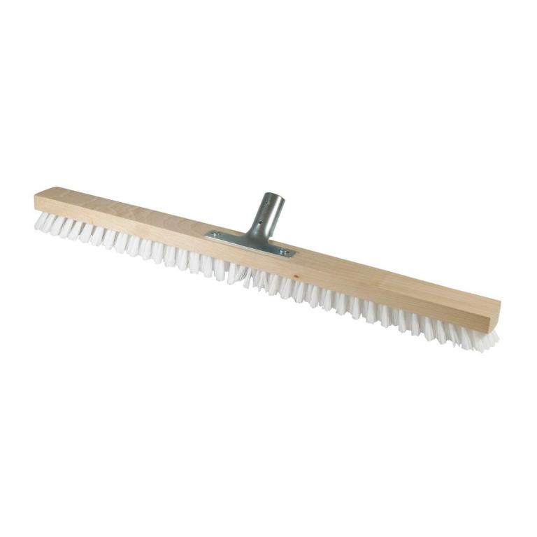 Image Schrubber 60 cm, Körper: Holz unlackiert, Borsten: Polypropylen (PPN) weiß | mit Metallstielhalter passender Stiel Artikel ||91438||, ||91371||