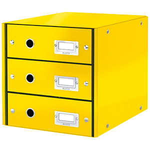 Image LEITZ Schubladenbox Click und Store WOW, 3 Schübe, gelb für Format DIN A4, Hart