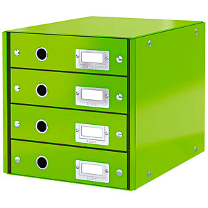 Image LEITZ Schubladenbox Click und Store WOW, 4 Schübe, grün für Format DIN A4, Hart
