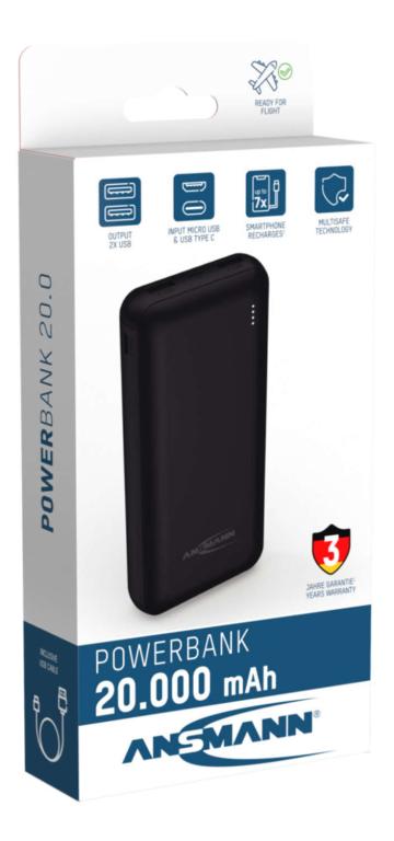 Image ANSMANN Powerbank 20000 mAh PB212 bk
