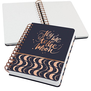 Image SIGEL Notizbuch mit Spirale Jolie® ca. DIN A5 punktraster, schwarz/kupfer Hardcover 240 Seiten