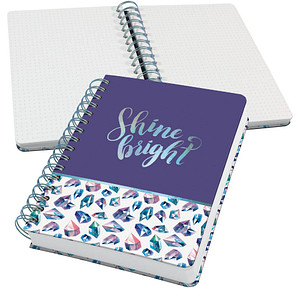 Image SIGEL Notizbuch mit Spirale Jolie® ca. DIN A5 punktraster, lila/weiß Hardcover 240 Seiten