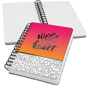 Image SIGEL Notizbuch mit Spirale Jolie® ca. DIN A5 punktraster, pink/orange/weiß Hardcover 240 Seiten
