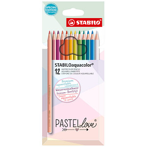 Image STABILO Aquarell-Buntstift aquacolor PASTELlove, 12er Etui