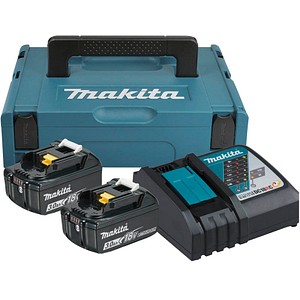 Image makita Werkzeugakkus mit Schnellladegerät Power Source Kit Lithium-Ionen 2x 3,0 Ah