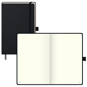 Image BRUNNEN Notizbuch KOMPAGNON ca. DIN A5 blanko, schwarz Hardcover 192, davon 16 zum Heraustrennen Seiten