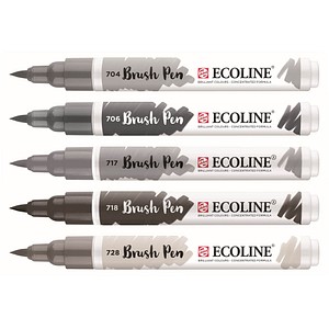 Image Talens ECOLINE® Brush-Pens silber, 5 St.