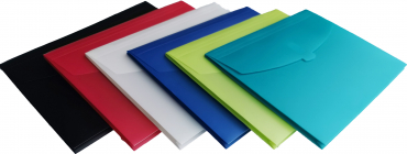 Image EXXO Action Wallet - Premium Dokumententasche A4 quer mit Füllhöhe und Klettverschluss in opak, Farbe: farblich sortiert - 6 Stück