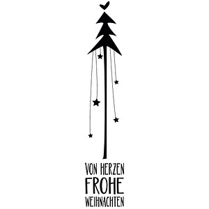 Image Rayher von Herzen frohe Weihnachten Motivstempel Weihnachtsbaum 3,0 x 12,0 cm