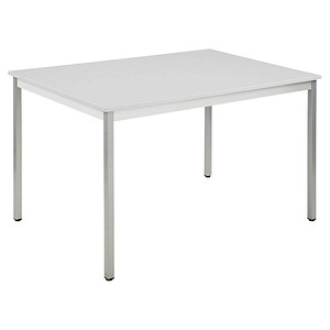 Image SODEMATUB Mehrzwecktisch lichtgrau, alu rechteckig, Vierkantrohr alu, 120,0 x 80,0 x 74,0 cm
