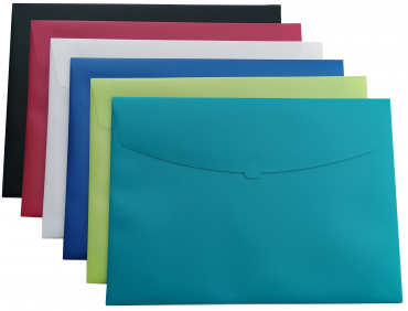 Image EXXO by HFP Action Wallet - Premium Dokumententasche Sammelmappe A2 quer mit Klettverschluss in opak, Farbe: farblich sortiert - 6 Stück