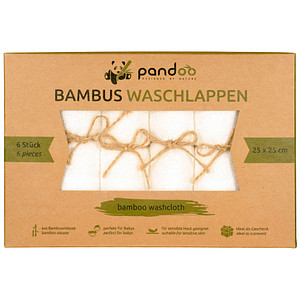 Image 6 pandoo Waschlappen Bambus weiß 25,0 x 25,0 cm