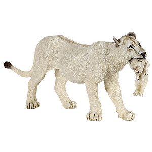 Image papo Wildtiere der Welt 50203 Weiße Löwin mit Juntier Spielfigur