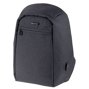 Image JÜSCHA Lightpak Rucksack SAFEPAK, mit USB-Ladeport, anthrazit Polyester, gepols