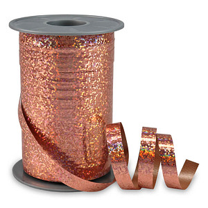 Image PRÄSENT Geschenkband HOLLY Holographic rosegold 10 mm x 200 m