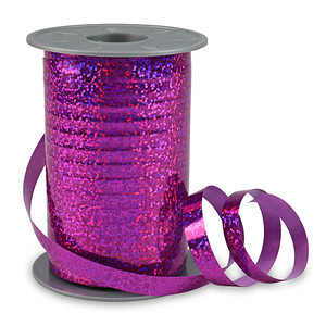 Image PRÄSENT Geschenkband HOLLY Holographic magenta 10 mm x 200 m