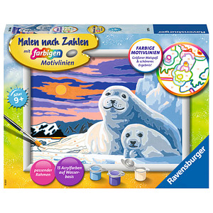 Image Ravensburger Malen-nach-Zahlen Niedliche Robben mehrfarbig