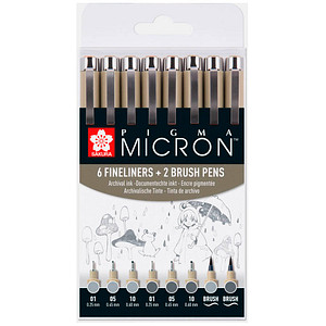 Image 8 Sakura Pigma Micron Fineliner-Set farbsortiert 0,25 + 0,45 + 0,60 mm