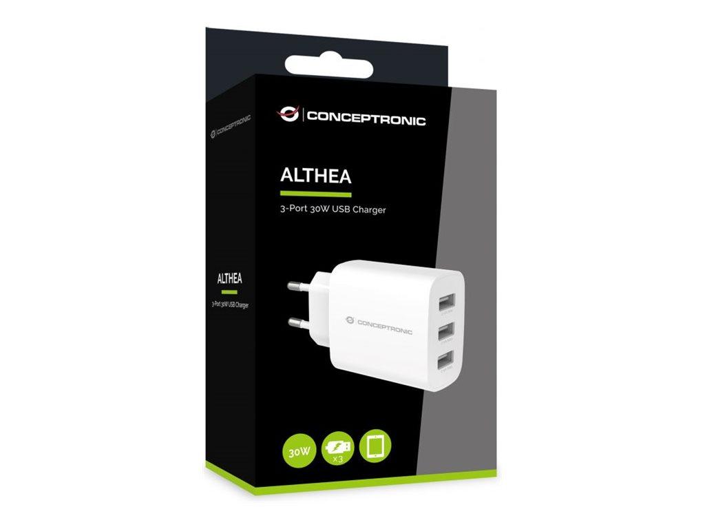 Image CONCEPTRONIC Ladegerät 3Port  30W,3xUSB-A            weiß