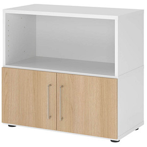 Image HAMMERBACHER Regalschrank FlexWall, VFW28T1KG/W/E/BS weiß, eiche 1 Fachboden 80,0 x 40,0 x 74,6 cm
