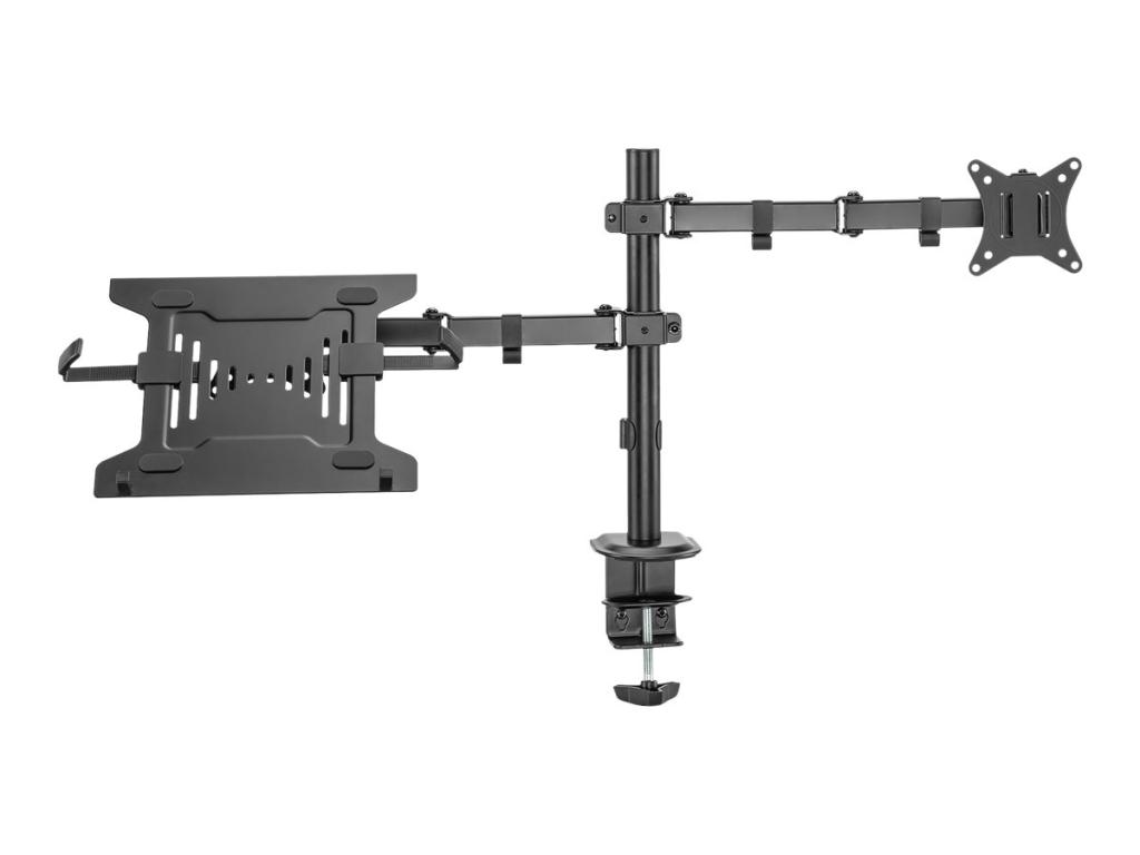 Image DIGITUS Universal Monitorarm mit Notebookhalterung, schwarz