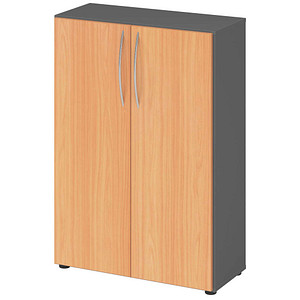 Image HAMMERBACHER Aktenschrank 4550, V4550/G/6/BM grafit, buche 2 Fachböden 80,0 x 34,6 x 114,4 cm