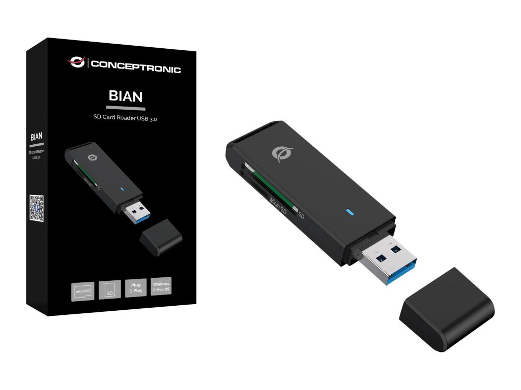 Image CONCEPTRONIC BIAN SD Card Reader USB 3.0 schwarz