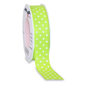 Image PRÄSENT Geschenkband NEW LIFE DOTS matt hellgrün 25 mm x 20 m