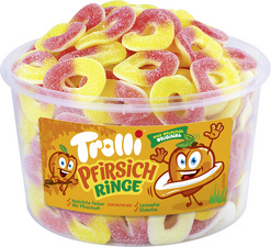 Image Trolli Fruchtgummi PFIRSICHRINGE, 150er Runddose