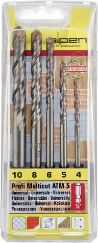 Image ALPEN Hartmetall Mehrzweckbohrer-Set 5teilig Alpen MultiCut 100805100 1/4" (6.3