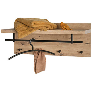 Image HAKU Möbel Wandgarderobe 37444 eiche Holz 4 Haken 75,0 x 30,0 cm