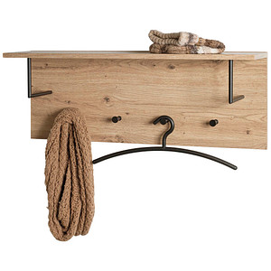 Image HAKU Möbel Wandgarderobe 37447 eiche Holz 4 Haken 80,0 x 30,0 cm